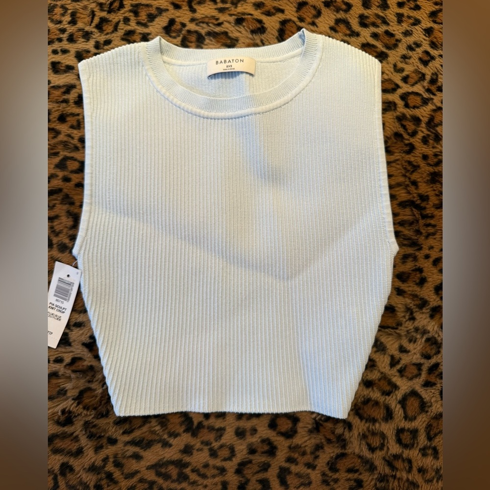 Aritzia size xxs light blue pia sculpt knit top
